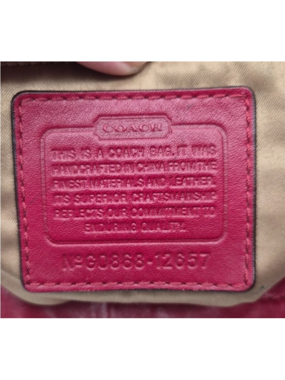 Coach Signature Canvas Hobo with Red Leather Accents - Picture 4 of 7